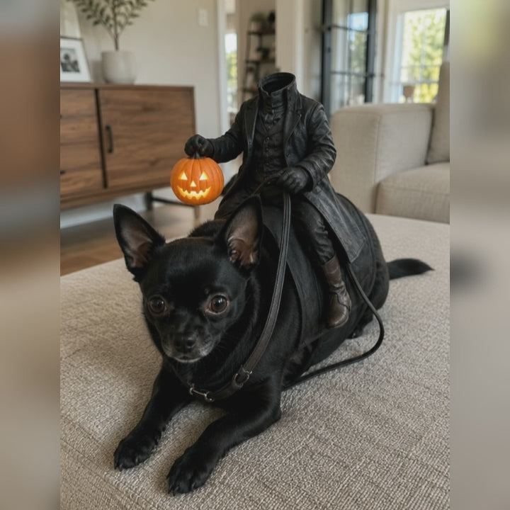 Headless Horseman Pet Costume - Halloween Dog & Cat Illusion Outfit