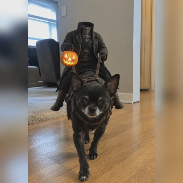 Headless Horseman Pet Costume - Halloween Dog & Cat Illusion Outfit